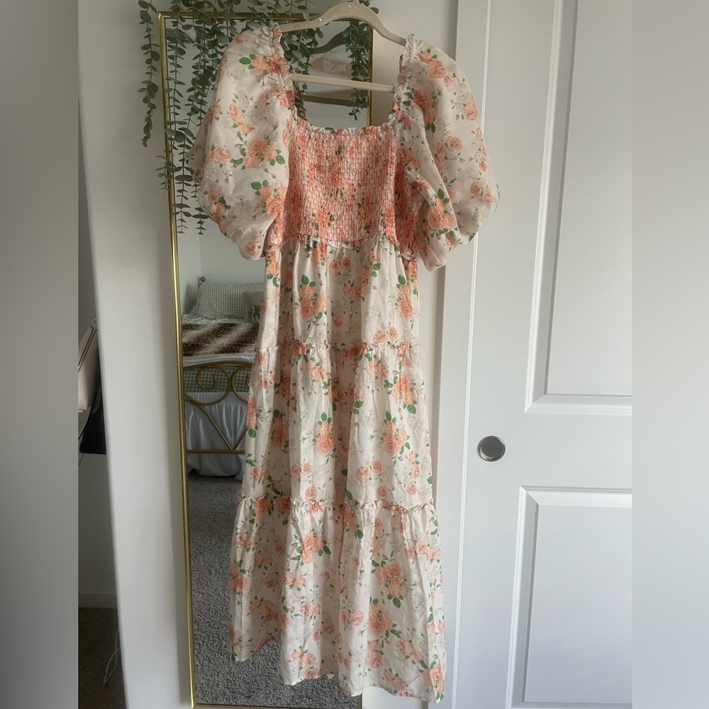 Roolee NWOT Floral Puff Sleeve Maxi Dress